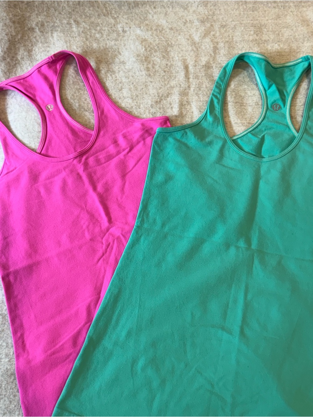 Lululemon Racerback Tank Top Bundle Pink & Teal Size 2